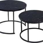 TAVOLINI SET/2 MDF/MELAMINA 50/60CM NERO ART.MB9000010