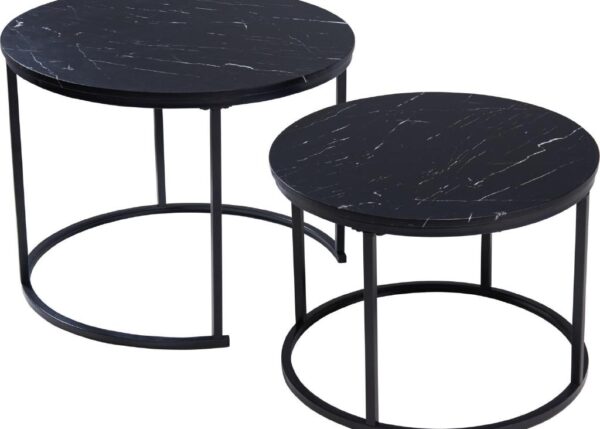 TAVOLINI SET/2 MDF/MELAMINA 50/60CM NERO ART.MB9000010