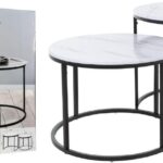 TAVOLINI SET/2 MDF/MELANINA 30/40CM BIANCO ART.MB9000020