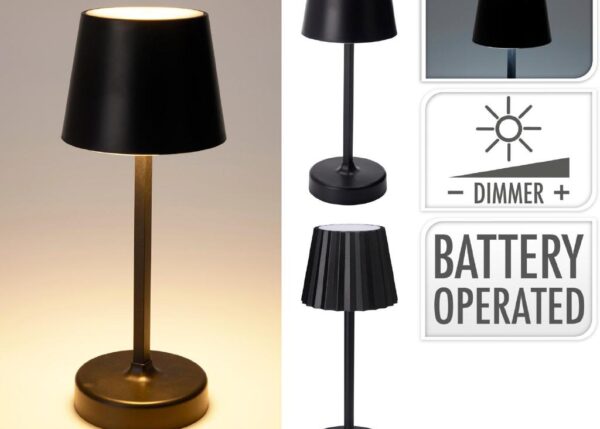 LAMPADA DA TAVOLO NERO 26CM LED BATT 2AS ART.ANC001100