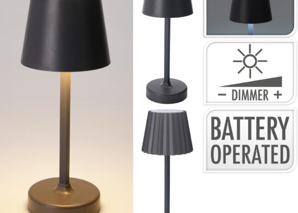 LAMPADA DA TAVOLO GRIGIO 26CM LED BATT2A ART.ANC001120