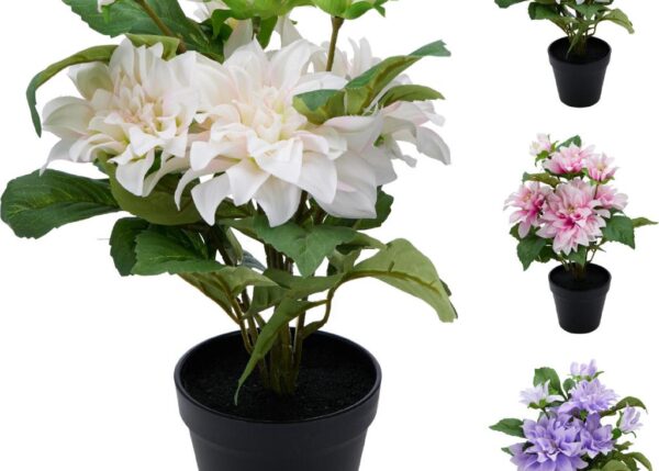 PIANTA IN VASO DALIA ARTIFICIALE 42CM 3A ART.318001320