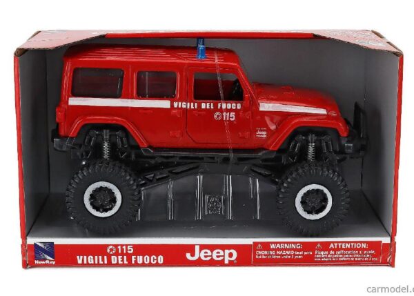 JEEP SAHARA BIG WHEELS VIGILI DEL FUOCO SCALA 1:18 ART.37656