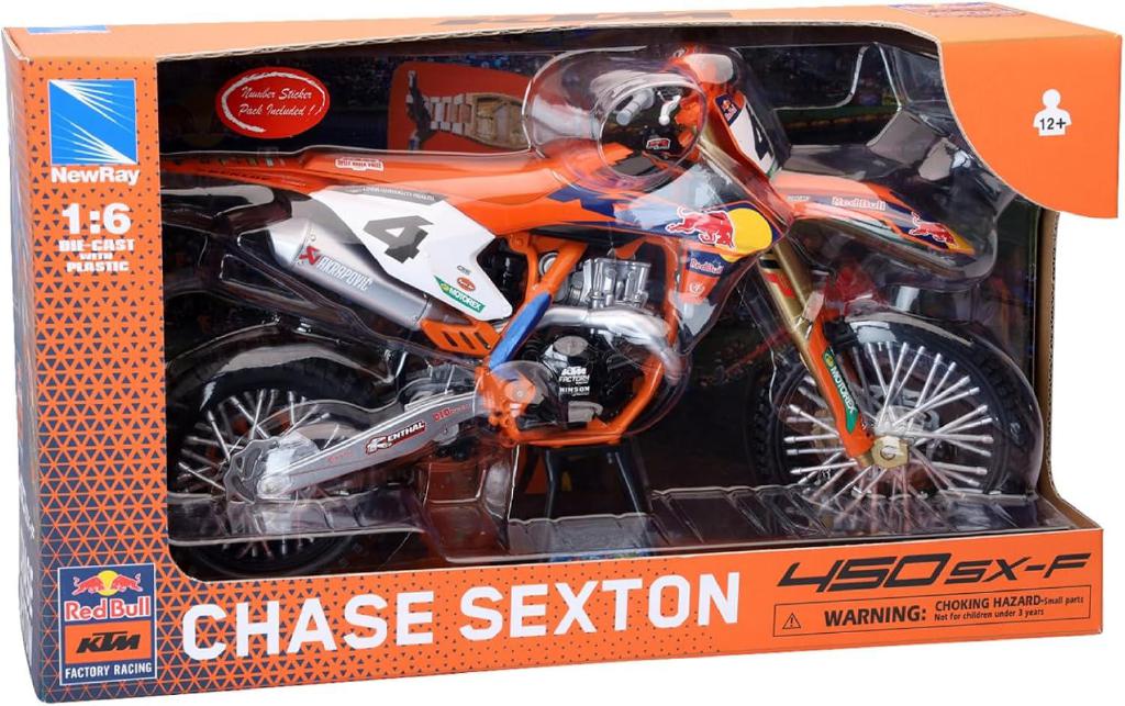 REDBULL KTM 450 SX-F CHASE SEXTON N.4 SCALA 1:6 ART.49743 REDBULL KTM 450 SX-F CHASE SEXTON N.4 SCALA 1:6 ART.49743