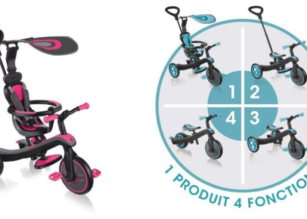 GLOBBER TRICICLO EXPLORER TRIKE 4IN1 - ROSA NEON ART.IDD632-110