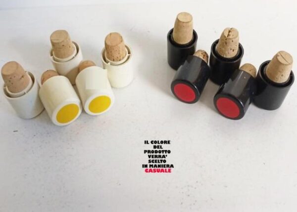 SET 5 PZ TAPPO VINO IN SUGHERO E PLASTICA 148