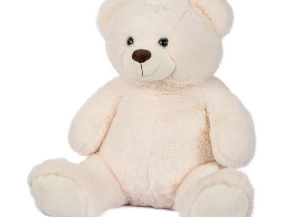 ORSO SEDUTO BIANCO H55CM PELO MORBIDISSMO ART.29883