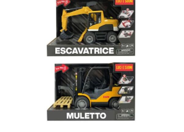 ESCAVATRICE E MULETTO LUCI E SUONI OBOX SC: 1:12 ART.37461