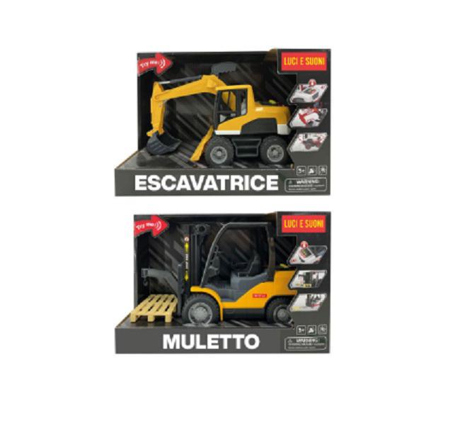 ESCAVATRICE E MULETTO LUCI E SUONI OBOX SC: 1:12 ART.37461