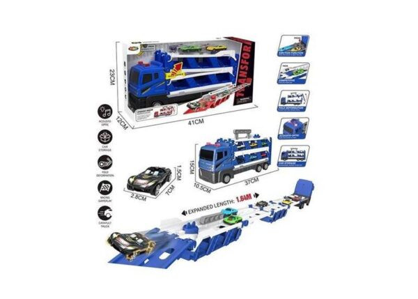 CAMION BISARCA LUCI SUONI C/PISTA E AUTO METAL OBOX ART.37534