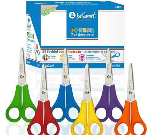 FORBICI CENTRIMETRATE 6 COLORI ASSORTITI IN DISPLAY BOX DA 24 PZ BE SMART ART.01040030
