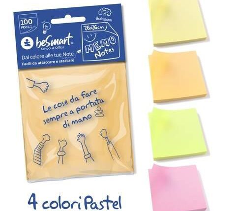 STICK NOTES 100FF 7,6X7,6 CM PASTEL 1/12/288 ART.00340006