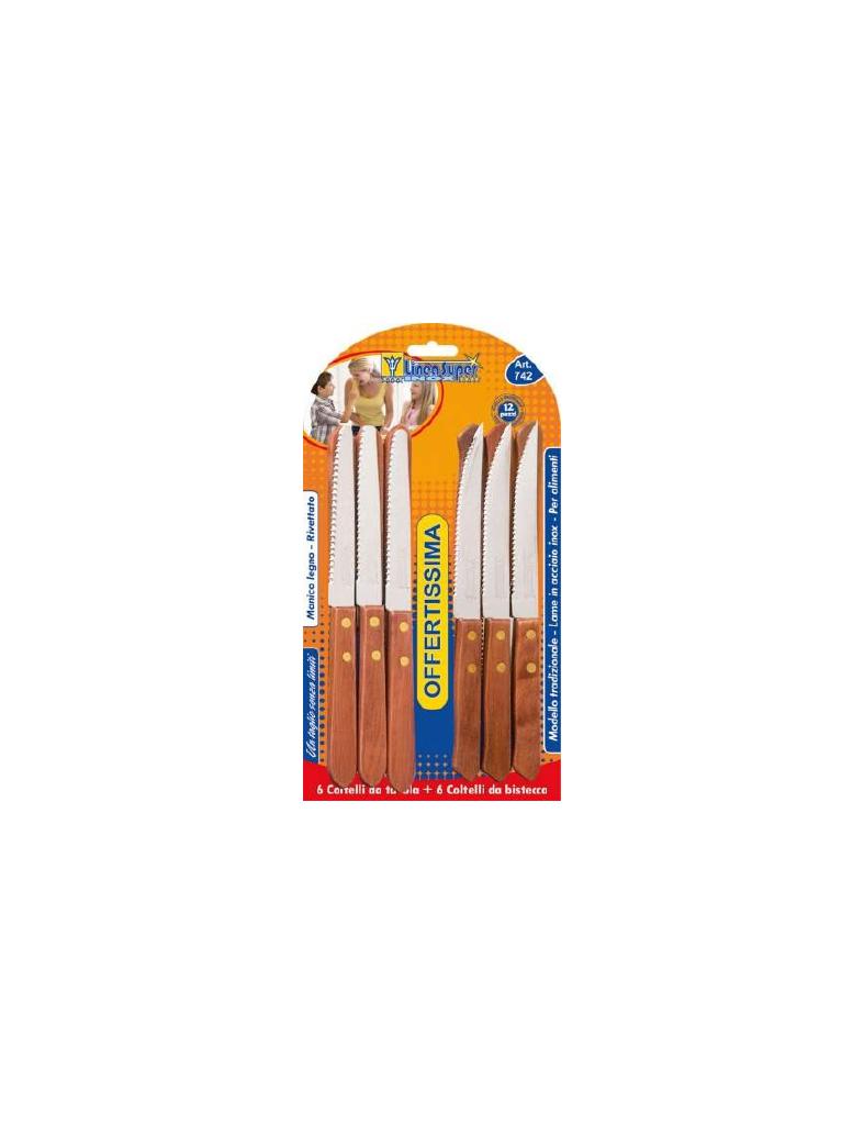 COLTELLI SET/12PZ MANICO LEGGERO ART.742 COLTELLI SET/12PZ MANICO LEGGERO ART.742