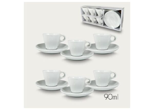 SET 6 TAZZE CAFFCON PIATTO 90ML 956139