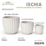 CACHEPOT IN CERAMICA LARGE BIANCO ISCHIA ART.591976-591983