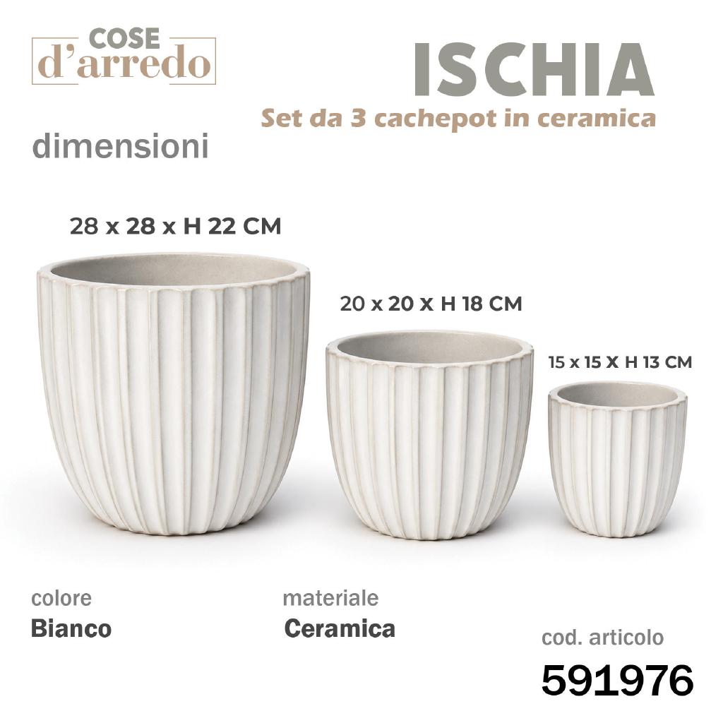 CACHEPOT IN CERAMICA LARGE BIANCO ISCHIA ART.591976-591983 CACHEPOT IN CERAMICA LARGE BIANCO ISCHIA ART.591976-591983