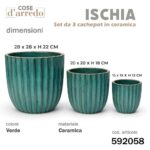 ISCHIA CACHEPOT IN CERAMICA LARGE VERDE ART.592058-592065