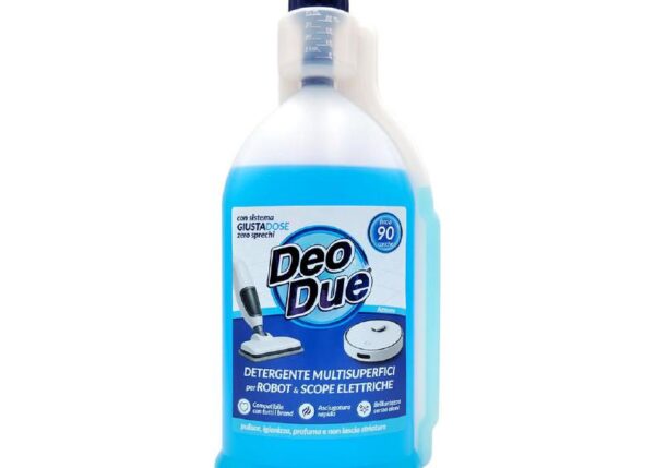 DEO DUE MULTISUPERFICIE 900ML PER ROBOT E SCOPE ELETTRICHE AZZURRO