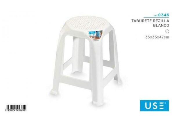 SGABELLO PLASTICA GRIGLIA BIANCO ART.0345