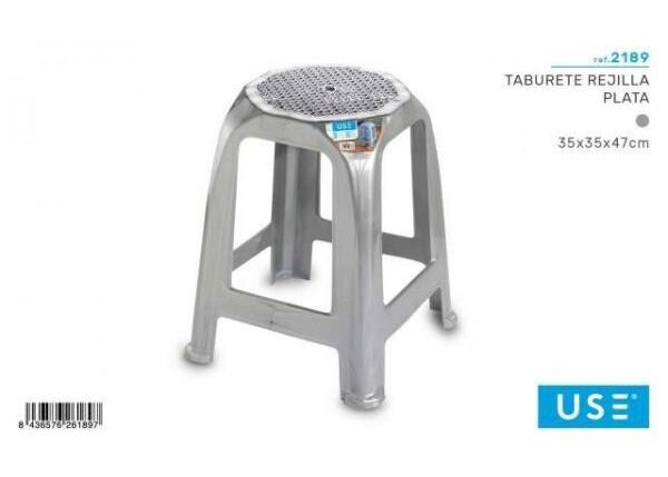 SGABELLO PLASTICA GRIGLIA ARGENTO ART.2189