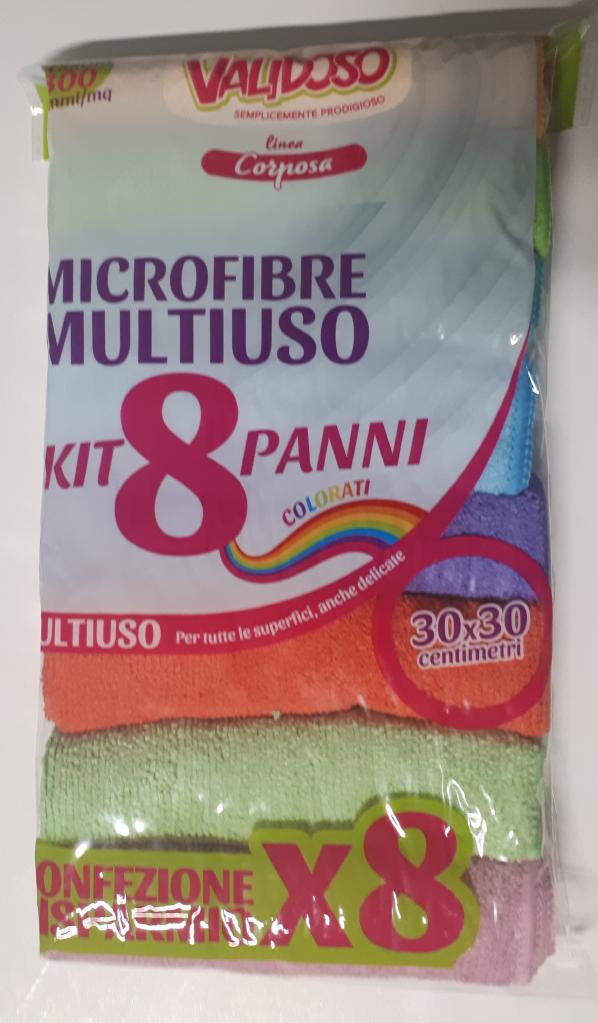VALIDOSO KIT MICROFIBRA 8PZ 30X30 CM VALIDOSO KIT MICROFIBRA 8PZ 30X30 CM