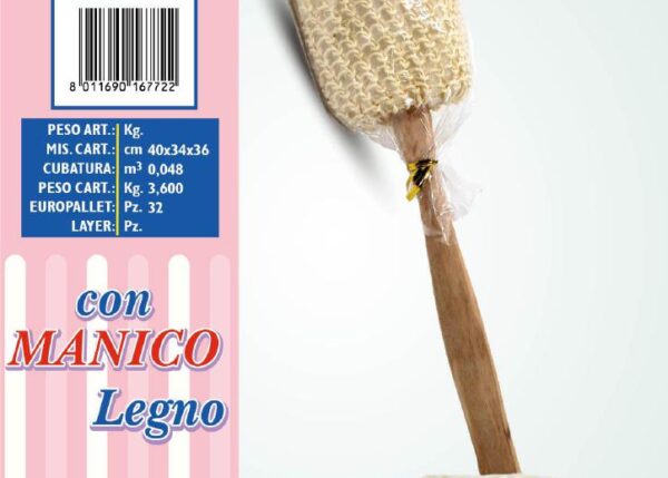 FATIGATI SPUGNA NATURALE C/MANICO LEGNO ART.16772