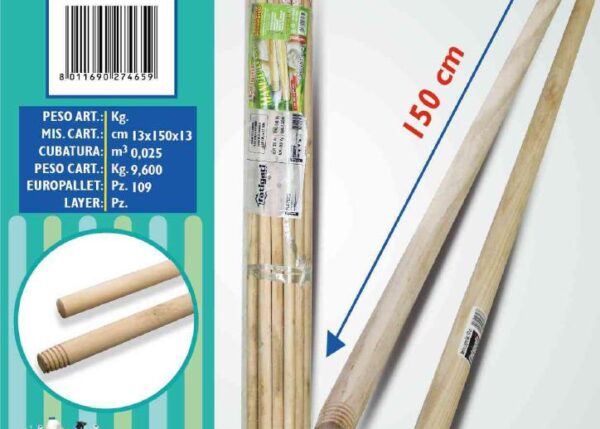 FATIGATI MANICO LEGNO 150 CM.D.22 MM. ART.27465