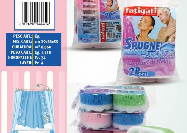 FATIGATI SPUGNE 2PZ MASSAGGIO OVALE LUI&LEI ART.46461
