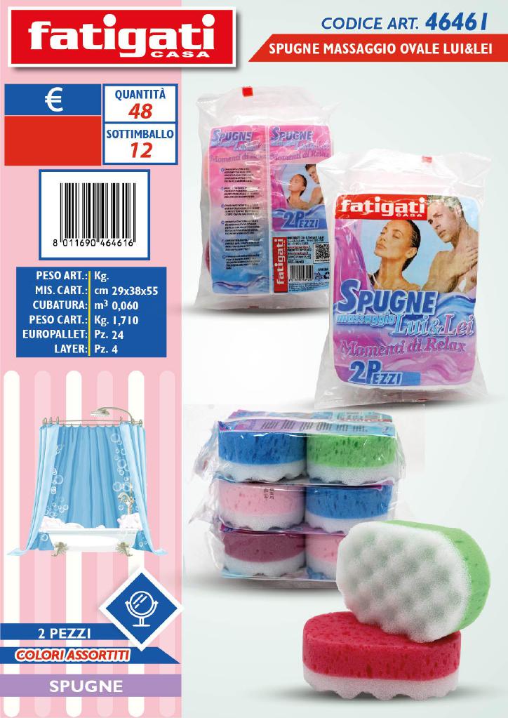FATIGATI SPUGNE 2PZ MASSAGGIO OVALE LUI&LEI ART.46461 FATIGATI SPUGNE 2PZ MASSAGGIO OVALE LUI&LEI ART.46461