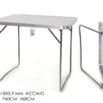 TAVOLO RICHIUDIBILE ALLUMINIO 80X60X68 CM