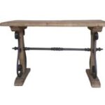 TAVOLO RETTANGOLARE LEGNO+METALLO CM120X50XH73 ART.15621