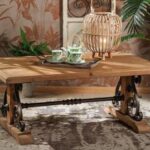 TAVOLO RETTANGOLARE LEGNO+METALLO 120X70X45CM ART.51726