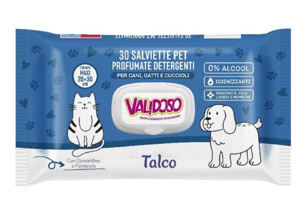 VALIDOSO SALVIETTINE PET TALCO CLOREX 30 PZ