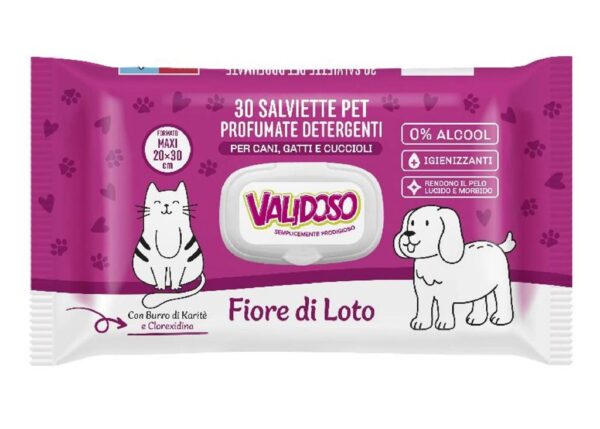 VALIDOSO SALVIETTINE PET FIORI DI LOTO 30 PZ