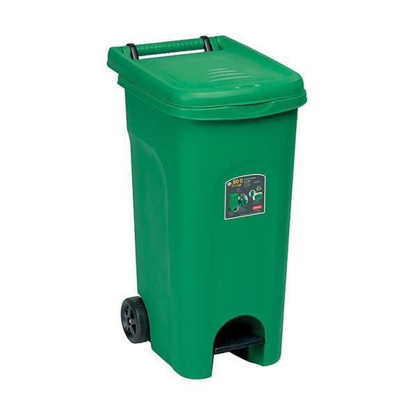 BIDONE URBAN ECOSY C/PEDALE 80LT VERDE