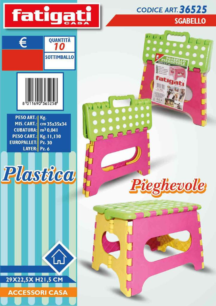 FATIGATI SGABELLO PLASTICA PIEGHEVOLE ART.36525 FATIGATI SGABELLO PLASTICA PIEGHEVOLE ART.36525