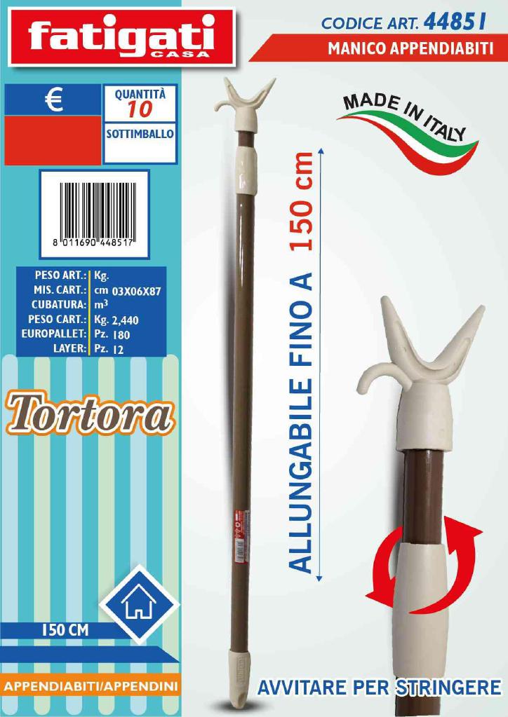 FATIGATI MANICO APPENDIABITITI ALLUNGABILE CM 150 TORTORA ART.44851 FATIGATI MANICO APPENDIABITITI ALLUNGABILE CM 150 TORTORA ART.44851