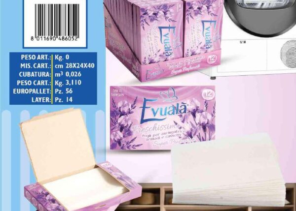FATIGATI FOGLI EVUALA' X ASCIUGATRICE LAVANDA&IRIS 12PZ ART.48605