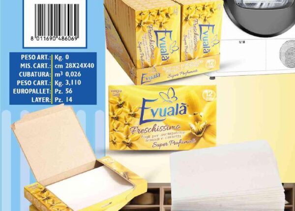 FATIGATI FOGLI EVUALA' X ASCIUGATRICE VANIGLIA GOLD 12PZ ART.48606