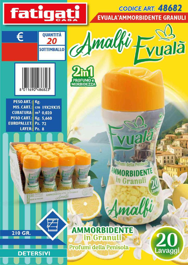 FATIGATI EVUALA' AMMORBIDENTE GRANULI 210GR AMALFI ART.48682 FATIGATI EVUALA' AMMORBIDENTE GRANULI 210GR AMALFI ART.48682
