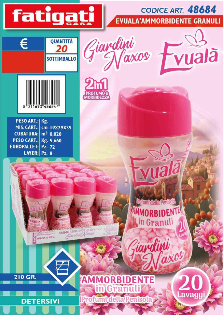 FATIGATI EVUALA' AMMORBIDENTE GRANULI 210GR GIARDINI NAXOS ART.48684 FATIGATI EVUALA' AMMORBIDENTE GRANULI 210GR GIARDINI NAXOS ART.48684
