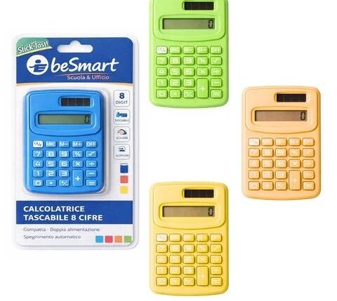 CALCOLATRICE 8 CIFRE MINI 4 COL. ASS. IN BLISTER BE SMART ART.01370020