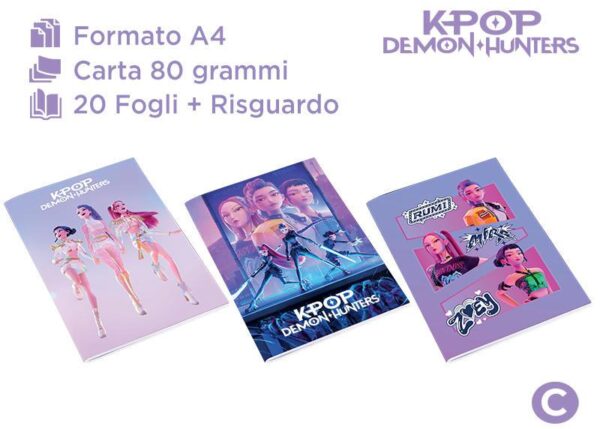 MAXI QUADERNO 20FG 80GR C K-POP DEMON HUNTERS ART.5326112487C