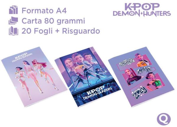 MAXI QUADERNO 20FG 80GR Q K-POP DEMON HUNTERS ART.5326112487Q