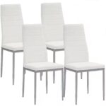 SET 4 SEDIE ANN WHITE BIANCO STRUTTURA SILVER Y-001