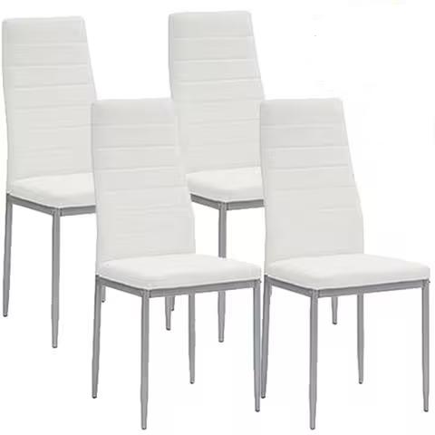 SET 4 SEDIE ANN WHITE BIANCO STRUTTURA SILVER Y-001 SET 4 SEDIE ANN WHITE BIANCO STRUTTURA SILVER Y-001