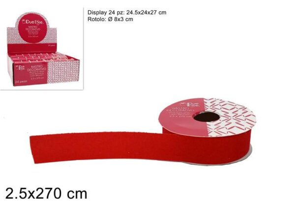 NASTRO VELLUTO ROSSO 2.5X270CM. ART.XNA15004241