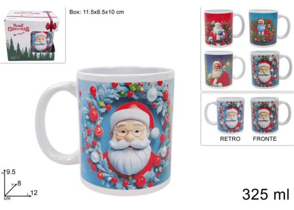 TAZZONE NATALIZIO 325ML BABBO NATALE 4ASS ART.XNA18007271