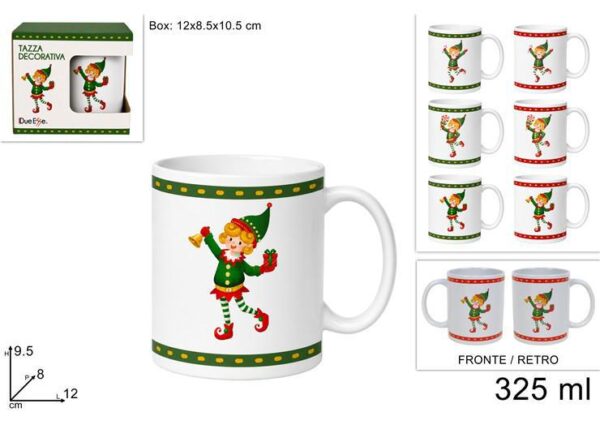 TAZZONE MUG 325CC DECORO ELFO 6 ASS ART.XNA19016121