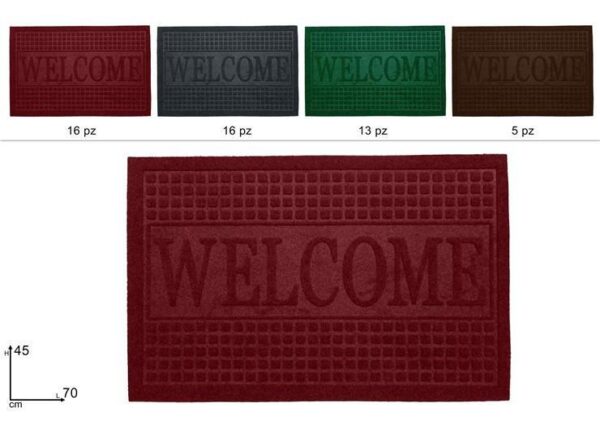 TAPPETO ZERBINO WELCOME 45X70 CM 4 COL. ASS. ART.DEV24003151